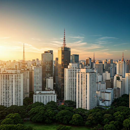 Vista panorâmica inspiradora de São Paulo para eventos.