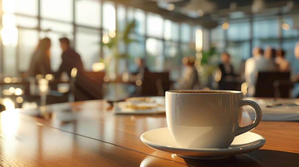Coffee break em sala corporativa